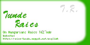 tunde raics business card